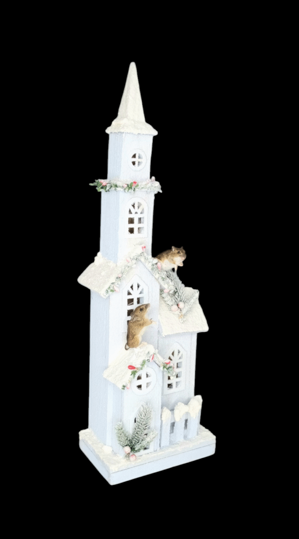 Taxidermy Two Field Mice On Church Spire. Log no 301. - Image 5